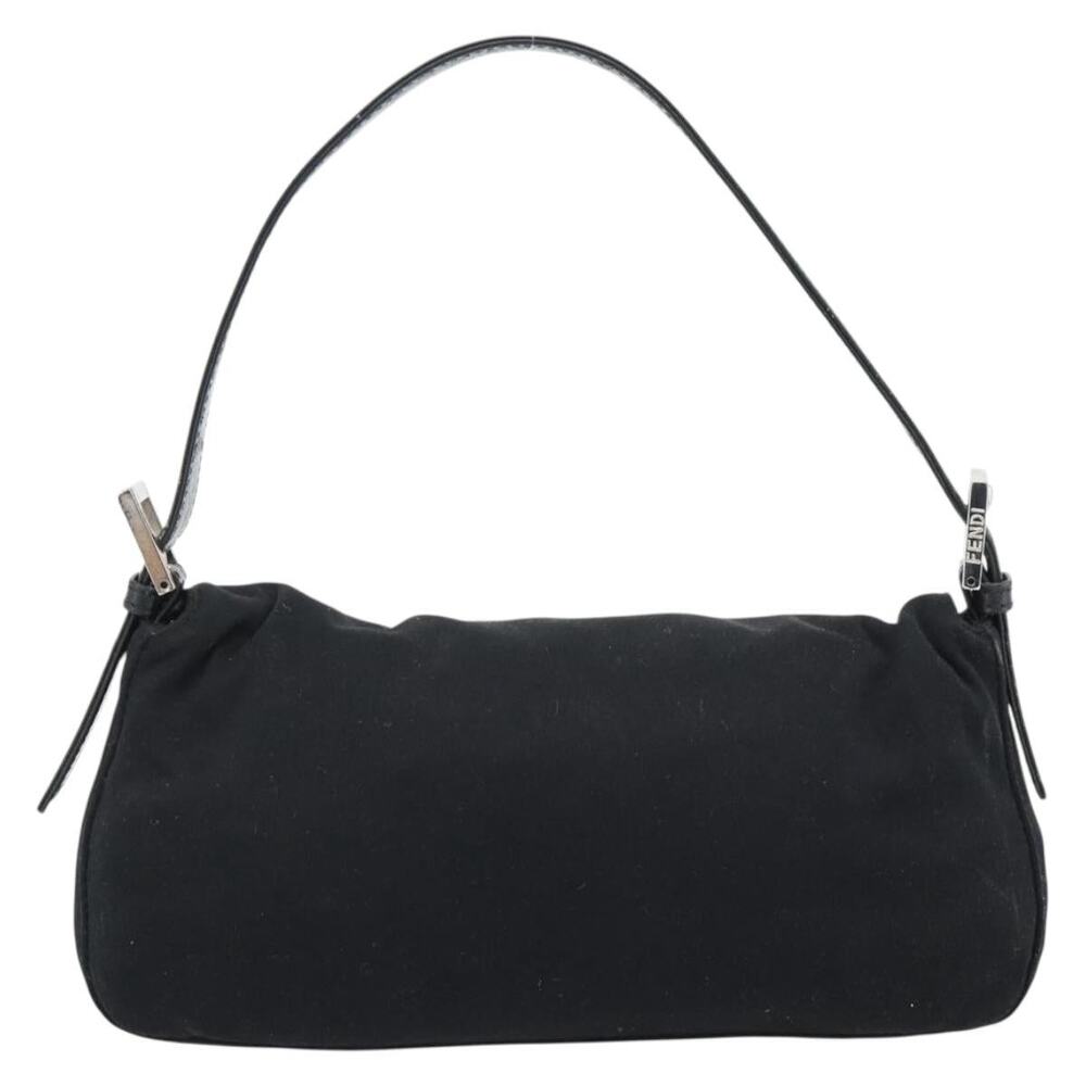 Fendi Cotton Mamma Baguette Handbag Black